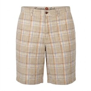Tommy Bahama Mens Shorts 38 Plaid Linen Silk Blend Summer Beach Chino Flat Front